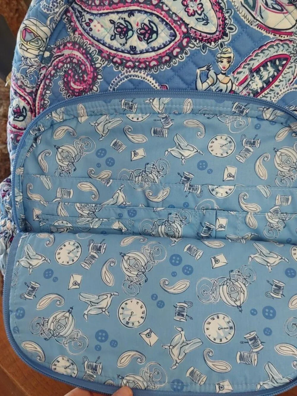 vera bradley paisley like new Disney Cinderella blue, pink, and white paisley pr